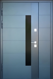 Остекленная одностворчатая дверь с терморазрывом и тонированным стеклом (МДФ RAL)